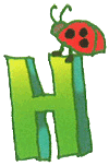Capital "H" with ladybug, for Herman