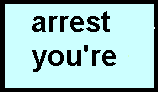 the word arrest above the word you're