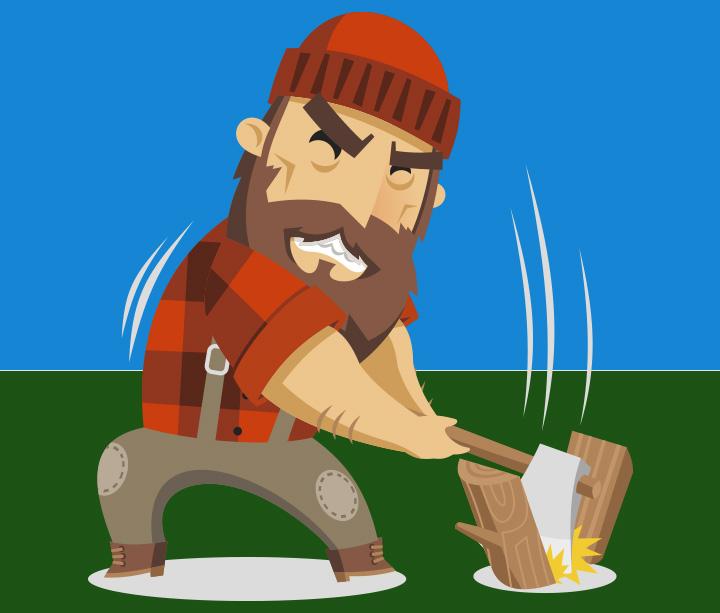 chopping wood