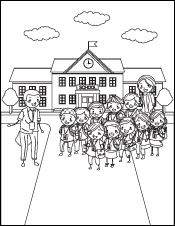 Kids Listen to Their Teacher Before a Field Trip