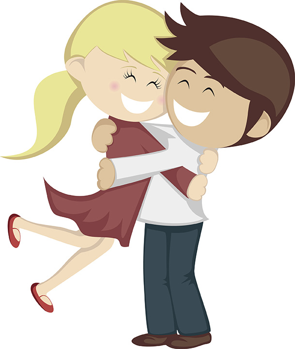 guy and girl hugging