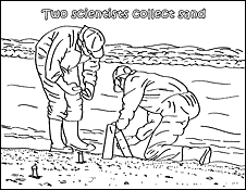 Beach research coloring page