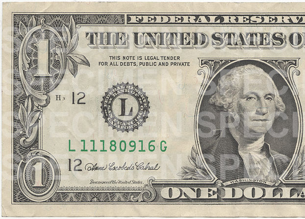a one-dollar bill