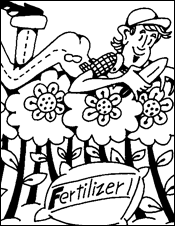 fertilizing a garden