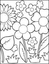 Growing Flowers Coloring Thumbnail Image