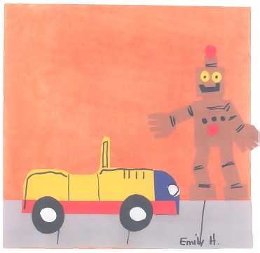 A robot and a car toy