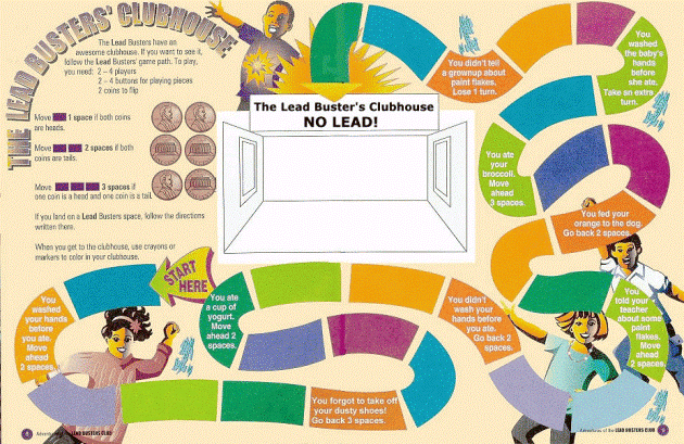 Gameboard for Lead Busters Clubhouse Game