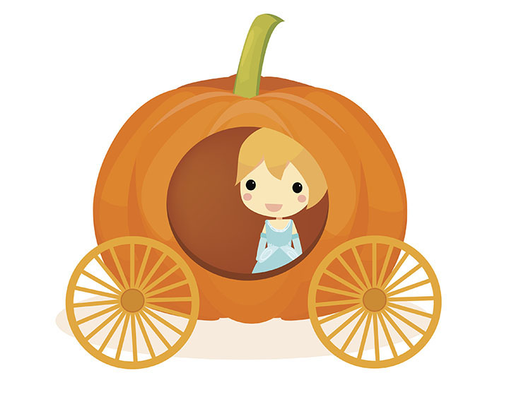 Cinderella in a pumpkin carriage