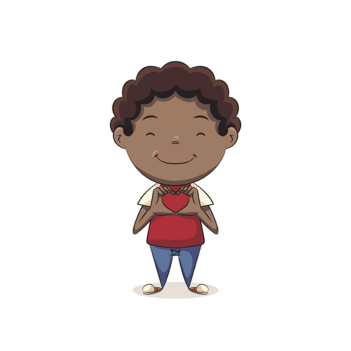 kid with heart