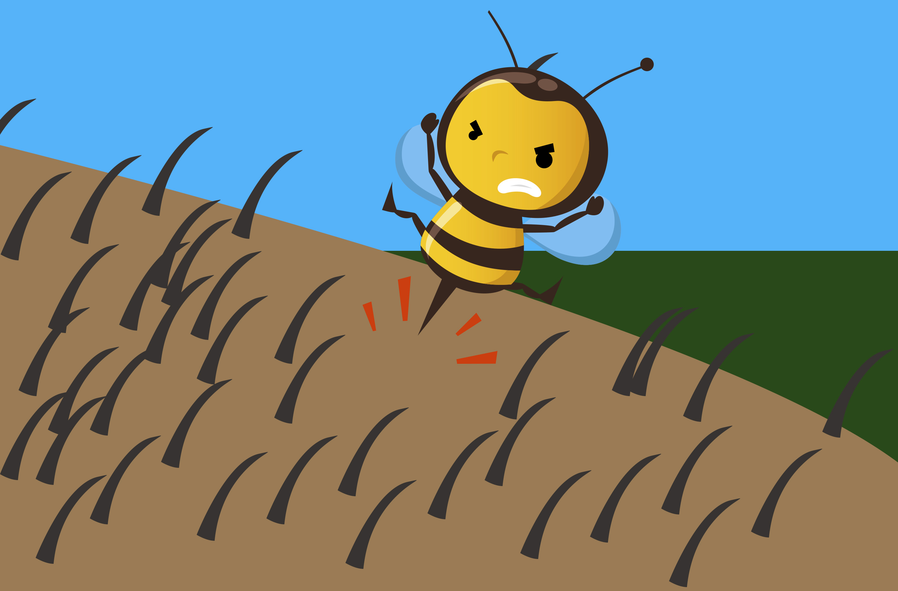 bee stinging