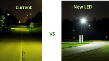 Current lights vs new lights at NIEHS