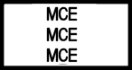 M C E written 3 times