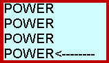 the word power written 4 times, with an arrow pointing to the last one