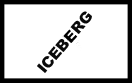 the word iceberg slanted from bottom to top