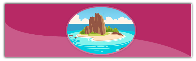 island on the sea in an oval