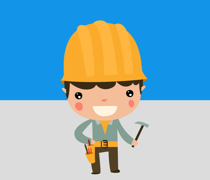 builder with hammer