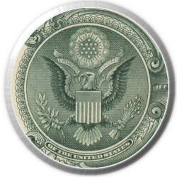 The eagle side of the seal shown on the dollar bill
