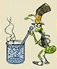 the grasshopper and a beaker