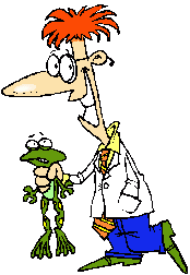 frog with scientist