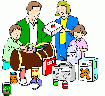 family stocking an emergency kit